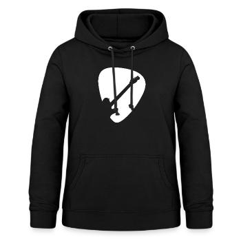E-Gitarre Plektrum - Frauen Hoodie - Schwarz - Vorne - AI Model Female 172 light (172cm)