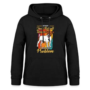 Mit Meinem Jack Russel Terrier Löse Jedes Problem - Frauen Hoodie - Schwarz - Vorne - AI Model Female 172 light (172cm)