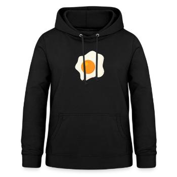 Cadeau oeuf oeuf au plat - Sweat à capuche Femme - noir - Devant - AI Model Female 172 light (172cm)
