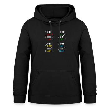 Ohne Sopran kein Elan, ohne tenor - lustiger Chor - Frauen Hoodie - Schwarz - Vorne - AI Model Female 172 light (172cm)