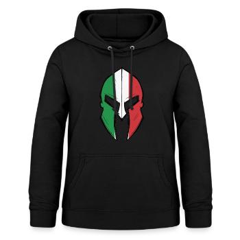 Drapeau de l’Italie dans le casque du guerrier spartiate - Sweat à capuche Femme - noir - Devant - AI Model Female 172 light (172cm)
