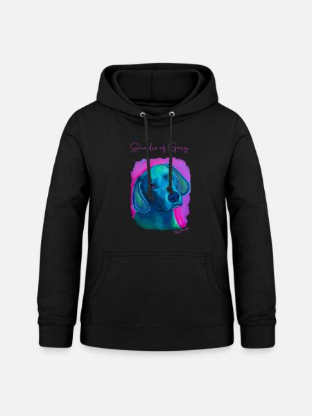 Grau - Frauen Hoodie - Schwarz