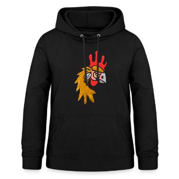 Huhn - Frauen Hoodie - Schwarz - Vorne - AI Model Female 172 light (172cm)