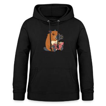 Capybara liest ein Buch - Frauen Hoodie - Schwarz - Vorne - AI Model Female 172 light (172cm)