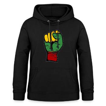 Lithuania flag fist used - Women's Hoodie - black - Front - AI Model Female 172 light (172cm)