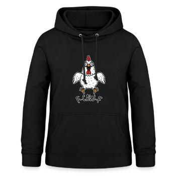 F-CAW-F Huhn Henne Hahn Meme Lustig Gockel Fcawf - Frauen Hoodie - Schwarz - Vorne - AI Model Female 172 light (172cm)
