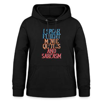 Je parle couramment citations de films et sarcasme 2 - Sweat à capuche Femme - noir - Devant - AI Model Female 172 light (172cm)