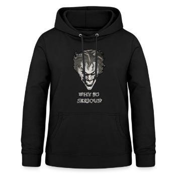 Joker Why So Serious? Spruch - Frauen Hoodie - Schwarz - Vorne - AI Model Female 172 light (172cm)