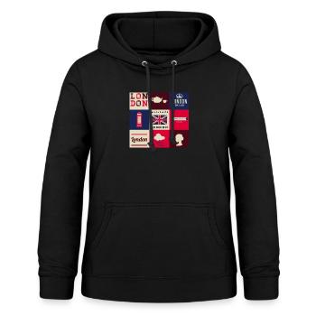 Londres - Sweat à capuche Femme - noir - Devant - AI Model Female 172 light (172cm)