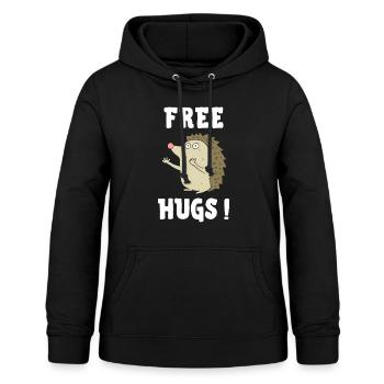 free hugs - Women's Hoodie - black - Front - AI Model Female 172 light (172cm)