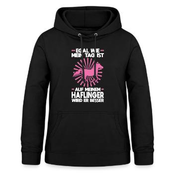 Haflinger Pferd Reiter Geschenk - Frauen Hoodie - Schwarz - Vorne - AI Model Female 172 light (172cm)