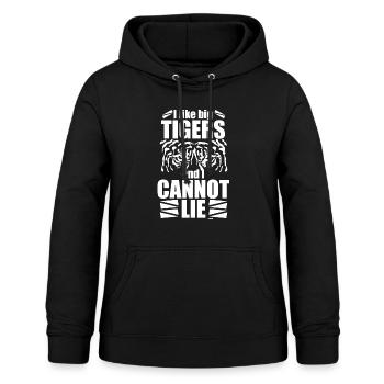 Tiger mit Streifen Afrika Asien - Frauen Hoodie - Schwarz - Vorne - AI Model Female 172 light (172cm)