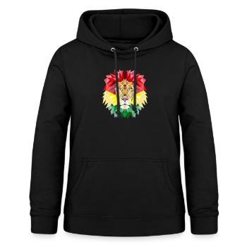 Geometric Rastafari Lion - Sweat à capuche Femme - noir - Devant - AI Model Female 172 light (172cm)
