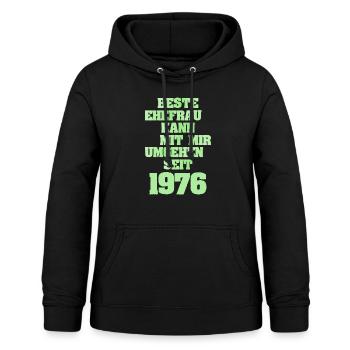 Witzig 1976 - Frauen Hoodie - Schwarz - Vorne - AI Model Female 172 light (172cm)