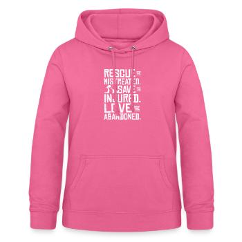 Rescue the mistreated love the abandoned - Women's Hoodie - pink - Front - AI Model Female 172 light (172cm)