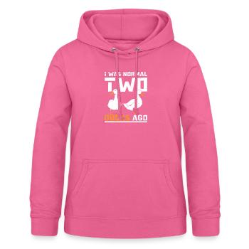 J’étais normal il y a deux canards de compagnie - Sweat à capuche Femme - rose - Devant - AI Model Female 172 light (172cm)