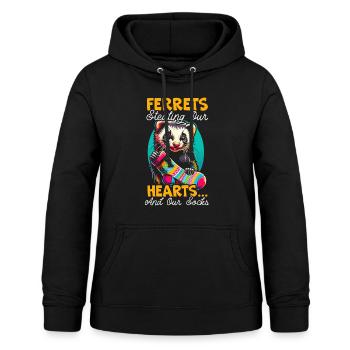 Drôle d’amant furet belette mammifère animal - Sweat à capuche Femme - noir - Devant - AI Model Female 172 light (172cm)