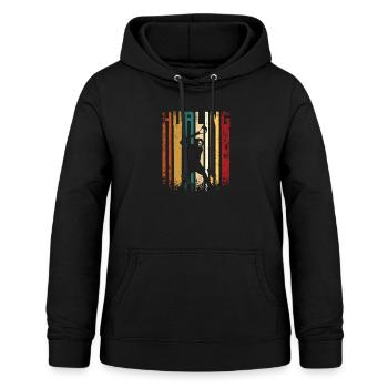 Retro Vintage Hurling - Frauen Hoodie - Schwarz - Vorne - AI Model Female 172 light (172cm)