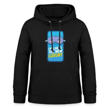 Digital Detox - Offline ist Luxus - Frauen Hoodie - Schwarz - Vorne - AI Model Female 172 light (172cm)