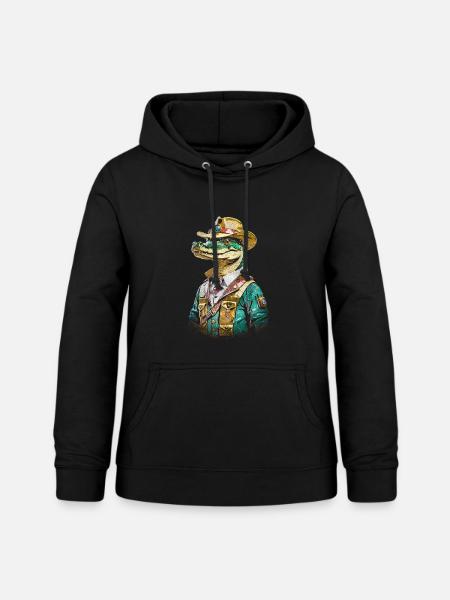 Krokodil Vaquero - Frauen Hoodie - Schwarz