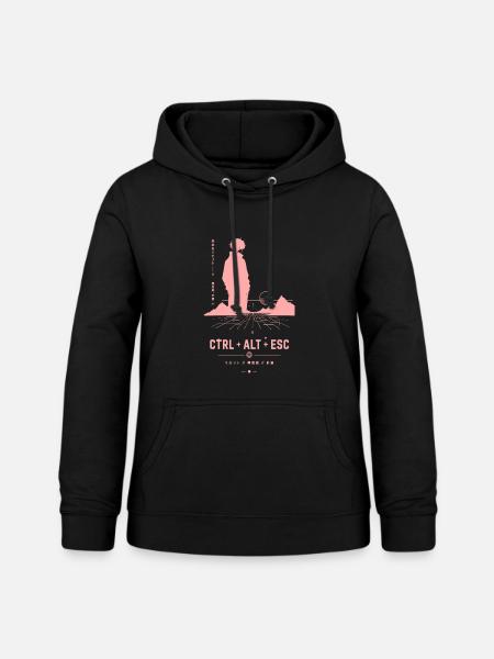 Retro Tastatur Silhouette Vaporwave - Frauen Hoodie - Schwarz