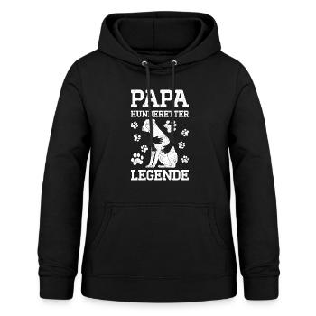 Papa Hunderetter Legende Tierrettung Tierschutz - Frauen Hoodie - Schwarz - Vorne - AI Model Female 172 light (172cm)