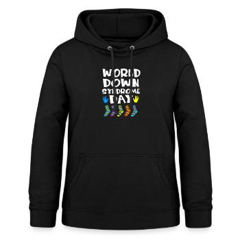 Down Syndrom T21 Chromosom Trisomie - Frauen Hoodie - Schwarz - Vorne - AI Model Female 172 light (172cm)