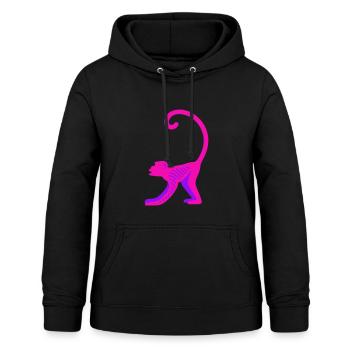 Neon Pink Monkey - Frauen Hoodie - Schwarz - Vorne - AI Model Female 172 light (172cm)