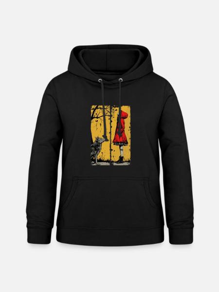 Rotkäppchen und der Wolf - Frauen Hoodie - Schwarz