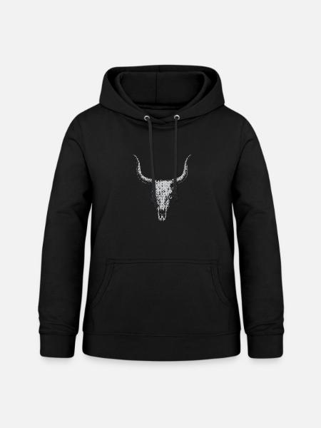 Longhorn-Schädel-Silhouette - Frauen Hoodie - Schwarz