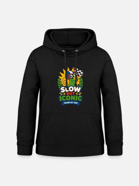 Slow but Iconic – Coole Rennschnecke - Frauen Hoodie - Schwarz