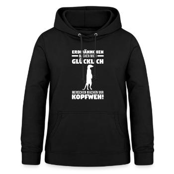 Erdmännchen - Frauen Hoodie - Schwarz - Vorne - AI Model Female 172 light (172cm)