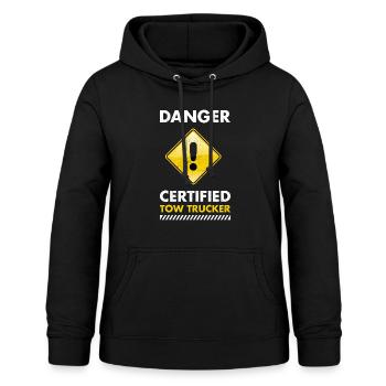 Danger Certified Tow Trucker Tow Truck Operator - Frauen Hoodie - Schwarz - Vorne - AI Model Female 172 light (172cm)