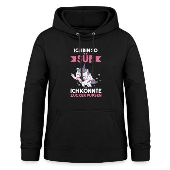 Deine Fürze stinken aber Ich liebe Dich - Frauen Hoodie - Schwarz - Vorne - AI Model Female 172 light (172cm)