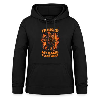 I Paused My Game To Be Here - Frauen Hoodie - Schwarz - Vorne - AI Model Female 172 light (172cm)