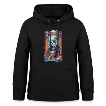 Gothic Girl citrouille épices Latte Design d’automne - Sweat à capuche Femme - noir - Devant - AI Model Female 172 light (172cm)