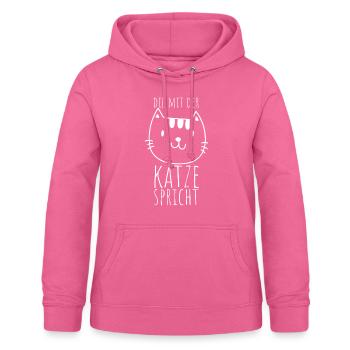 Die Mit Der Katze Spricht Katze Kätzchen Kater Fel - Frauen Hoodie - Pink - Vorne - AI Model Female 172 light (172cm)