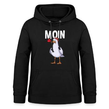 Moin Möwe - Frauen Hoodie - Schwarz - Vorne - AI Model Female 172 light (172cm)