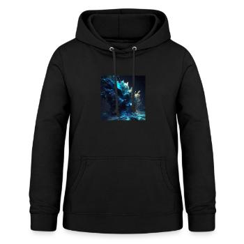 Abstrakte Digitale Kunst n°2 - Frauen Hoodie - Schwarz - Vorne - AI Model Female 172 light (172cm)
