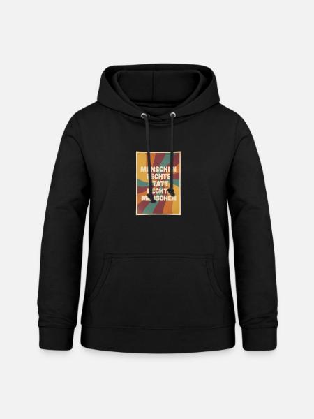 Menschenrechte statt rechte Menschen Retro - Frauen Hoodie - Schwarz