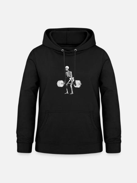 Skeleton-Gewichtheben - Frauen Hoodie - Schwarz