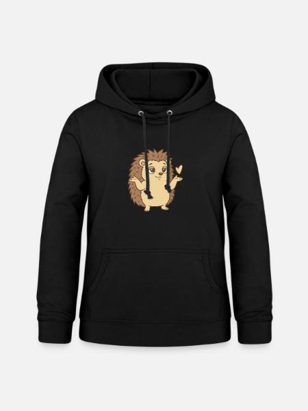 Igel Achselzucken Geste Herz - Frauen Hoodie - Schwarz