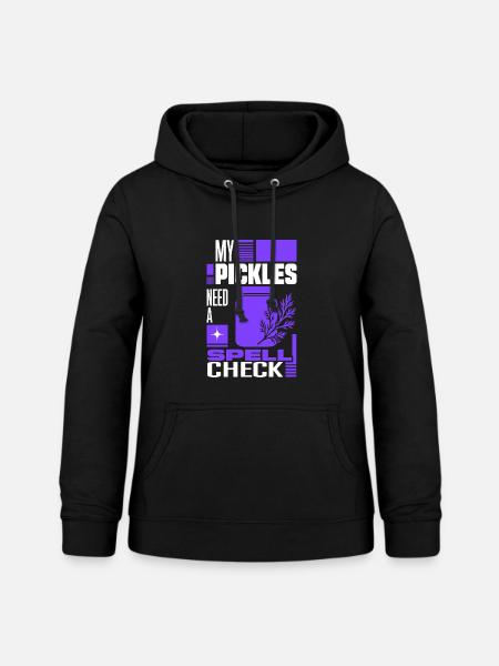 Gurkenglas braucht Rechtschreibprüfung - Frauen Hoodie - Schwarz