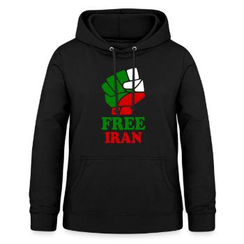 Free iran - Frauen Hoodie - Schwarz - Vorne - AI Model Female 172 light (172cm)