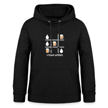 team apéro, bière, fan de bière - Sweat à capuche Femme - noir - Devant - AI Model Female 172 light (172cm)