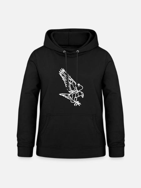 Weißer Adler im Flug - Frauen Hoodie - Schwarz