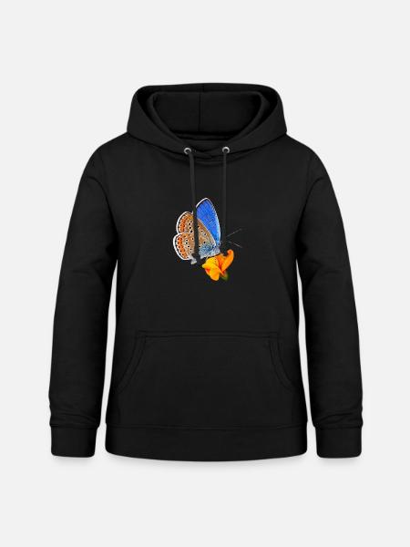 Schmetterling Geissklee bläuling - Frauen Hoodie - Schwarz