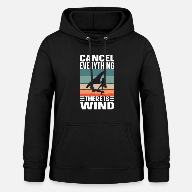 Wing Foiling Surf Surfing Surfer - Sweat à capuche Femme - noir