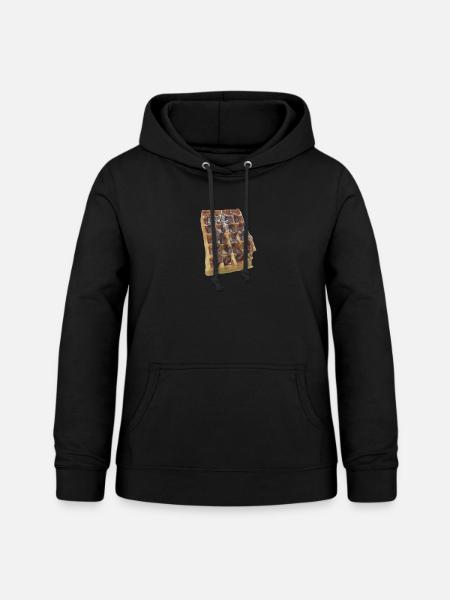 Waffel - Frauen Hoodie - Schwarz
