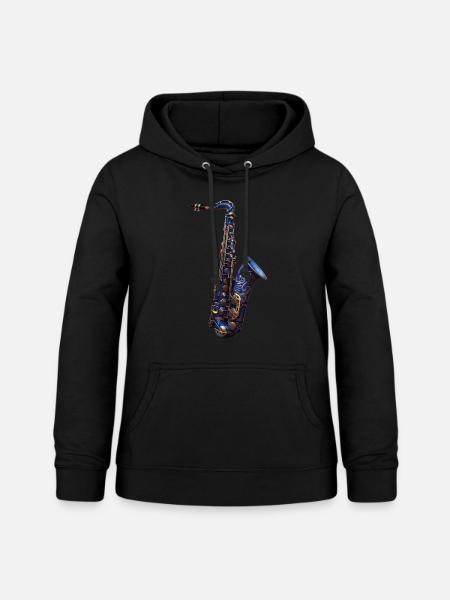 Saxophon - Frauen Hoodie - Schwarz